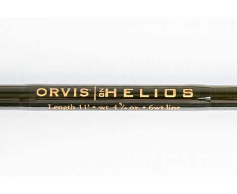 ORVIS: HELIOS FLY RODLength 11’; rod wt 4 3/4; line wt 6; tip flex. 4 pc. Includes cloth bagCondition report; light use&nbsp;