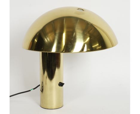 FRANCO MIRENZI FOR VALENTI: A GILT-METAL VAGA TABLE LAMP1978
The domed shade above a cylindrical body, with Valenti maker’s s