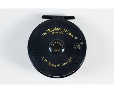 JW YOUNG AND SONS: THE RAPIDEX II 2400 CENTREPIN FISHING REEL4” Reel no. O443; with original paperwork, specifications and bo