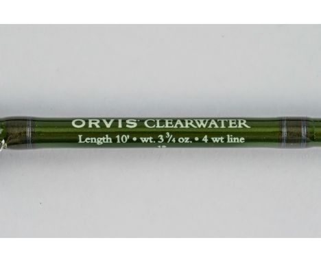 ORVIS: ROD NO. 104 A CLEAR WATER FLY RODLength 10’ weight 3 3/4; wt. 4 line; 4pc includes fitted Orvis caseCondition reportli