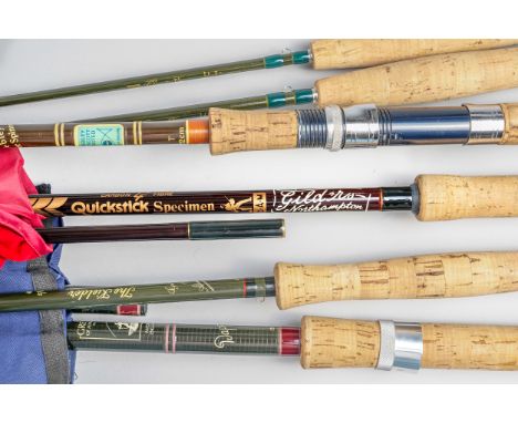 A GROUP OF EIGHT VARIOUS FISHING RODS INCLUDING A SHAKESPEARE CARBON FIBRE FLY ROD (8)With various weights and lengthsConditi