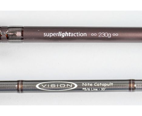 VISION: A NITE CATAPULT FLY ROD (2)Length 10’; line wt. 5/6; 3pc; includes fitted case; Together with a Truefly super light a