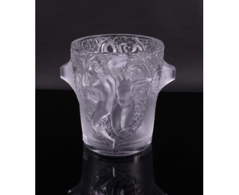 `GANYMEDE'. A LALIQUE FROSTED GLASS CHAMPAGNE BUCKETLate 20th century Moulded with four nymphs amongst ivy, etched Lalique R 