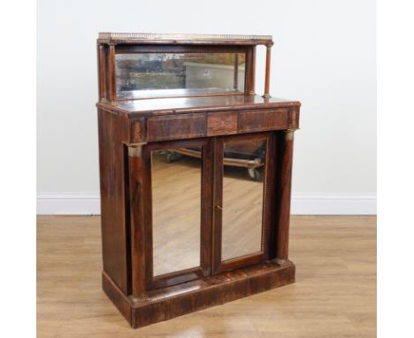 A REGENCY ROSEWOOD MIRRORED BACK CHIFFONIER86cm wide; 39cm deep; 122cm high