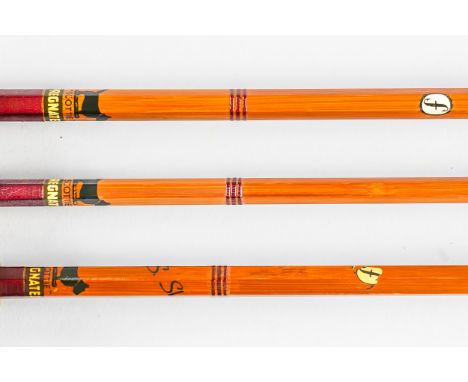 J.S SHARPE OF ABERDEEN: A SPLICED SPLIT CANE FLY ROD (3)Length 8’; Together with two other Sharpes rodsCondition report;&nbsp
