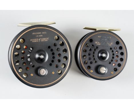 HARDY BROTHERS: TWO VISCOUNT DISK FLY REELS (2)With fly line, one weight 3/4; the other 9/10 viscount disk reel with fly line