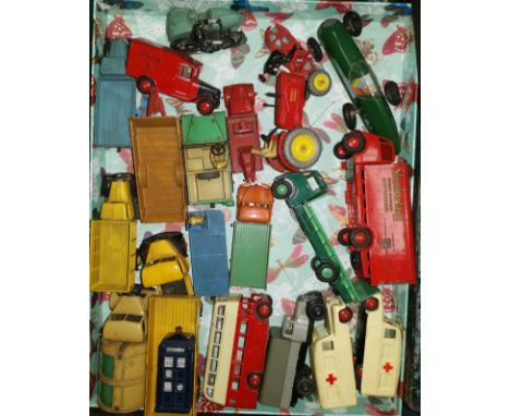 A Dinky Supertoys GUY Slumberland delivery van and a selection of similar commercial vehicles etc 