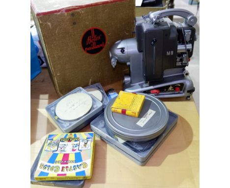 A BOLEX Paillard movie projector; a quantity of films 