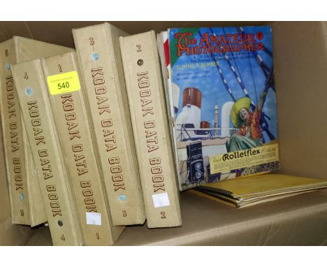 Five volumes of Kodak Data Book, a large selection of vintage photographic magazines etc 