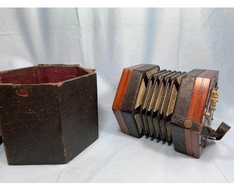 A Lachenal 10 button concertina in box