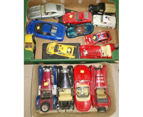 Fourtenn various scale model cars by Burago etc (unboxed) 