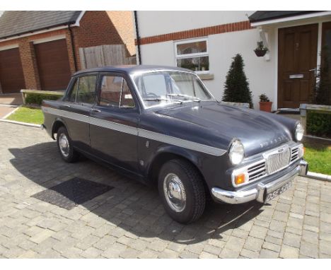 A 1966 Singer Gazelle, registration number DSE 520D, dark blue with grey flash. The Mk VI Rootes Group Singer Gazelle was int