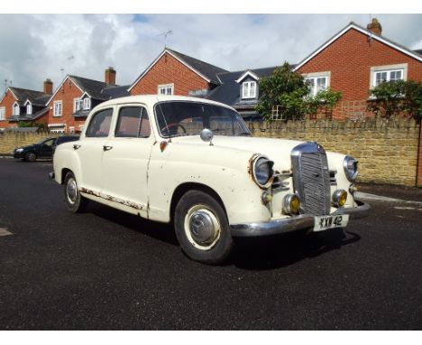 A circa 1955 Mercedes-Benz (W120) 180D Ponton four door saloon restoration project, unregistered, Old English white. This rar