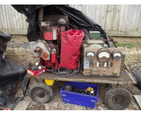 A circa 1945 Armstrong Siddeley 20hp 2 cylinder diesel engine, with switchboard and 230 volt alternator, from deceased estate