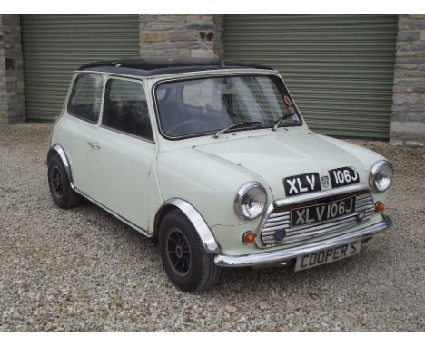 A 1971 Mini Cooper S Mk III, registration number XLV 106J, chassis number XAD1 308242A, engine number 12H397F 909, Glacier wh