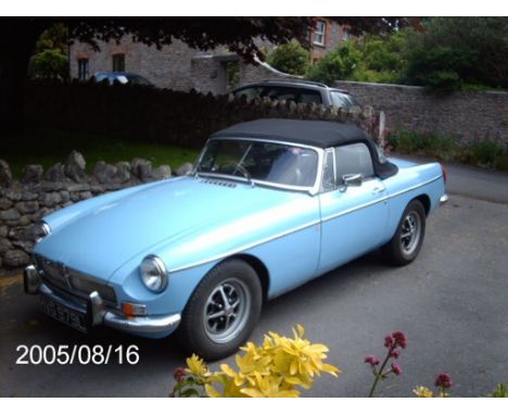 A 1980 MG B roadster, registration number HVG 979L, Isis blue. This MG B was rebuilt by the vendor between 2015-2016. During 