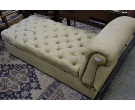A Victorian button upholstered drop arm day-bed 