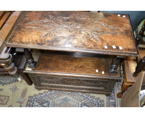An oak monk's bench 