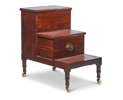 A REGENCY MAHOGANY STEP COMMODE CIRCA 1820 71cm high, 47cm wide, 72cm deep 