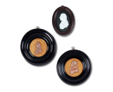 A WAX PORTRAIT MEDALLION OF LORD NORTH (1732-1792)And a similar portrait of The Hon. Edward Barker, circa 1790, 11.5cm diamet