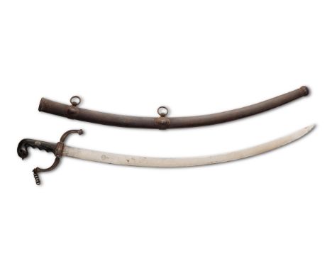 A NEAR ESTERN SHAMSHIR OR KILIJ, PROBABLY OTTOMAN TURK19TH CENTURYWith iron scabbard, the curved steel 80cm long blade with I