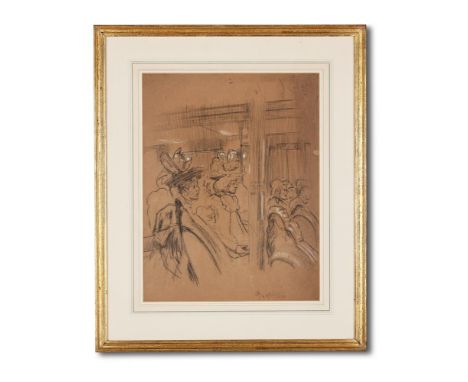 WALTER RICHARD SICKERT (BRITISH 1860-1942)SPECTATORS AT THE OLD BEDFORD MUSIC HALLCrayon and chalkIndistinctly inscribed (low