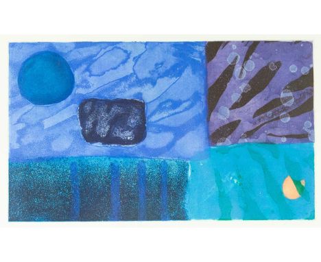 Rachael KANTARIS (1967) Small Peach, Big Blue Coloured etching, edition 11/15, signed and titled, plate size 40.5cm x 24cm, 6