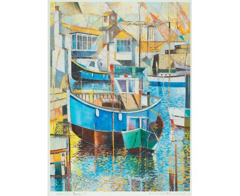 Nigel HALLARD (1936-2020) Mousehole Images II Artist's proof print 3/10, signed and titled, 53cm x 39cm, 70cm x 56cm framed.