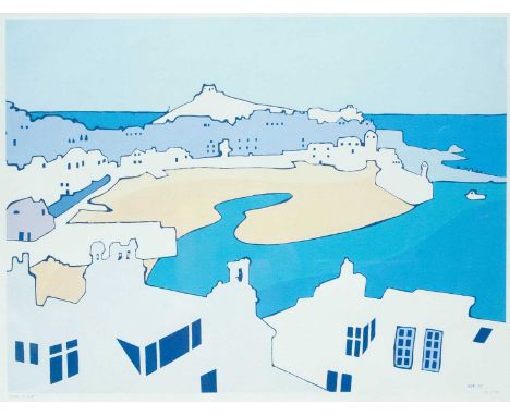 Seb WEST (1968) St Ives Print in colour, signed and titled, edition 15/75, 57cm x 75cm, 91cm x 107.5cm framed.