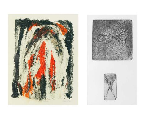 Stevie HAWTIN (XX-XXI) Two Works Look at Me!, etching and drypoint, signed Stevie H verso, 46cm x 34cm including the frame; t