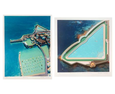 Alasdair LINDSAY (XX-XXI) 'Sea Swimmers and Pool Swimmers, Penzance' and 'Penzance' Sea Swimmers and Pool Swimmers, Penzance,