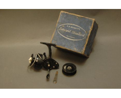 KP Morritts Intrepid Standard fixed spool reel, with original, box, spare spool, spanner, etc. 