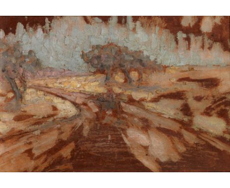 Theofrastos TRIANTAFYLLIDISGreek, 1881-1955landscapeoil on hardboardsigned lower right16 x 22 cmPROVENANCEprivate collection,