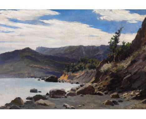 Nikolaos CHEIMONASGreek, 1866-1929Coastal landscapeoil on canvassigned lower right25 x 30 cmPROVENANCEprivate collection, Ath