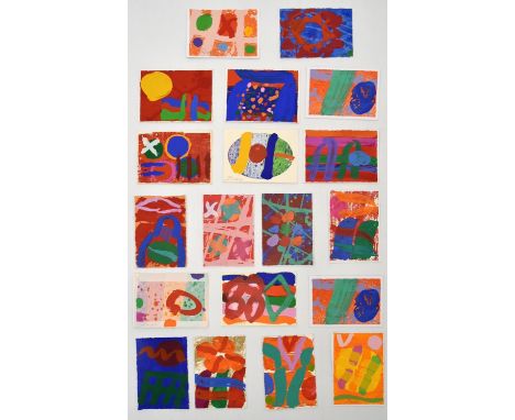 Albert Irvin OBE RA (1922 – 2015). 

An impressive collection of 19 screenprinted Christmas cards hand signed in pencil on th