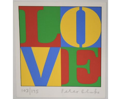 Peter Blake (1936- present). 

‘Love’ screen-print numbered 103/175. Signed and numbered in pencil. H.15 W.14.5cm

Provenance