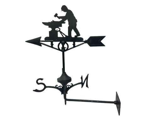 Wall mounting weathervane with Blacksmith finial, H56Condition Report:This item needs putting together