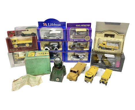 Fourteen die-cast scale model vehicles to include Dinky Leyland Comet no.419, without box, Corgi CC86503 in display case, fur