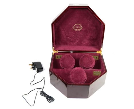 An Automatic Watch Winder, by Rapport, London, modern, winder box containing three watch winders and individual timer selecti