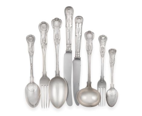 A Composite Part Service of Victorian and Later Silver King's Pattern Flatware, various makers, comprising: 3 table spoons (F