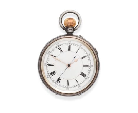 A Silver Open Faced Karrusel Keyless Pocket Watch, 1929, lever movement stamped karrusel and numbered 25599, enamel dial with