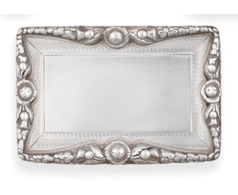 A George IV Silver Table Snuff Box, Nathaniel Mills, Birmingham 1829, rectangular with engine turned decoration, the hinged t