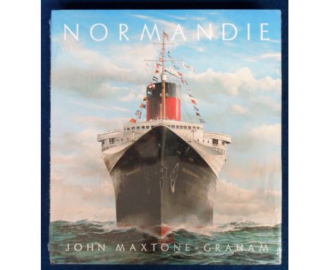 Book, Shipping, Normandie by John Maxtone-Graham, hardback still housed in original shrink wrap (ex)