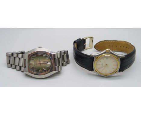 Two gentleman's wristwatches, Seiko automatic and an Ebel quartz 