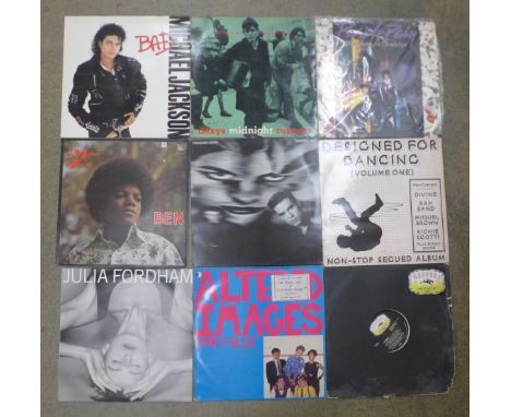 Thirty LP records - pop, rock, soul, artists include Prince, Michael Jackson, Madonna, etc. 