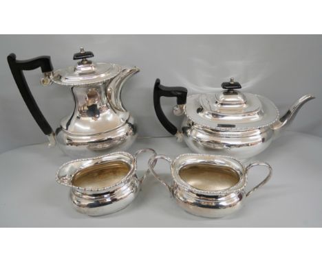 A Viners of Sheffield four piece silver plated tea service 