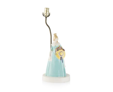 JOHANNA MEIER-MICHEL FOR WIENER KUNSTKERAMISCHE WERKSTÄTTE  'SUMMER' CERAMIC LAMP BASE, CIRCA 1910   painted in colours, the 