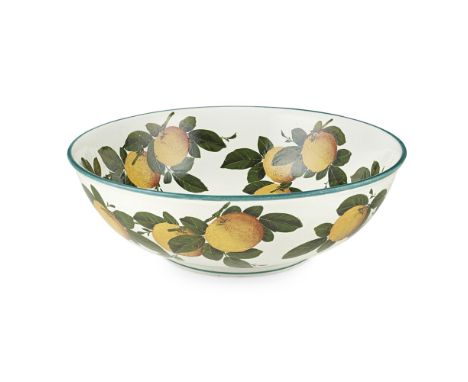 WEMYSS WARE  'ORANGES' PATTERN BASIN, CIRCA 1900   painted and impressed marks WEMYSS, painted retailer's marks  39cm diamete