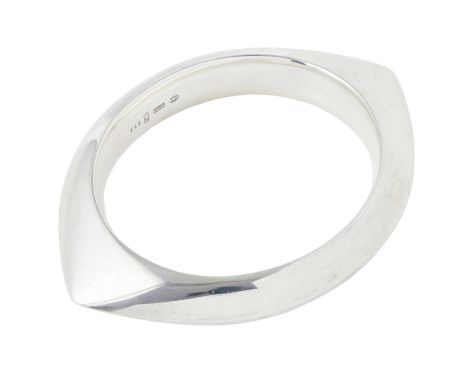 NANA AND JORGEN DITZEL FOR GEORG JENSEN  STERLING SILVER BANGLE, CIRCA 1960   elliptical form, stamped maker's marks GEORG JE