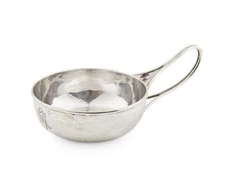 CHARLES ROBERT ASHBEE (1863-1942) FOR THE GUILD OF HANDICRAFT LTD.  ARTS &amp; CRAFTS SILVER PORRINGER, LONDON 1905   with wh